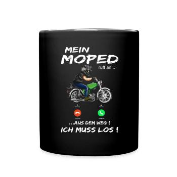 Lustiger Spruch Simsonfahrer S50 S51 Simme Moped - Tasse einfarbig - Schwarz - Vorne
