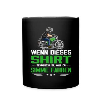Lustiger Spruch Simsonfahrer S50 S51 Simme Moped - Tasse einfarbig - Schwarz - Vorne