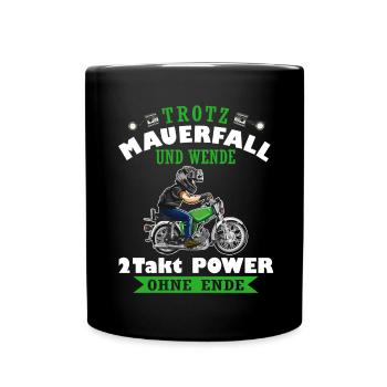 Lustiger Spruch Simsonfahrer S50 S51 Simme Moped - Tasse einfarbig - Schwarz - Vorne