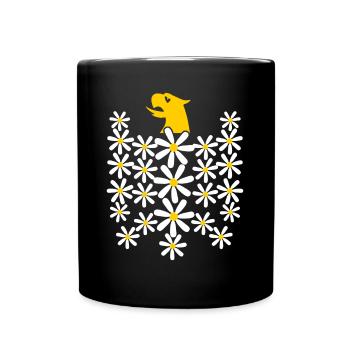 Gänseblümchen Bundesadler aus Blüten - Tasse einfarbig - Schwarz - Vorne