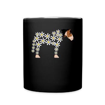 Horse made of daisy horses - Full Colour Mug - black - Front
