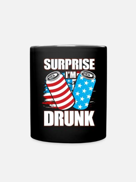 Surprise I'm drunk - Tasse einfarbig - Schwarz