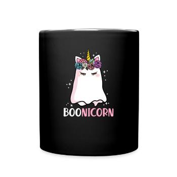 Halloween Boonicorn Unicorn Ghost Girls Gift - Full Colour Mug - black - Front