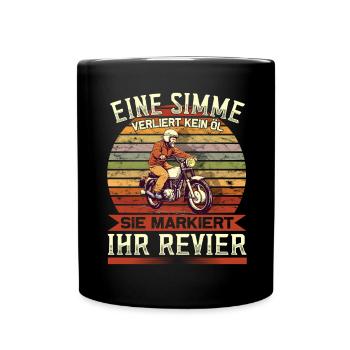 Vintage Simsonfahrer S50 S51 Simme Moped - Tasse einfarbig - Schwarz - Vorne
