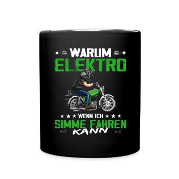 Lustiger Spruch Simsonfahrer S50 S51 Simme Moped - Tasse einfarbig - Schwarz - Vorne