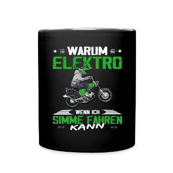Lustiger Spruch Simsonfahrer S50 S51 Simme Moped - Tasse einfarbig - Schwarz - Vorne