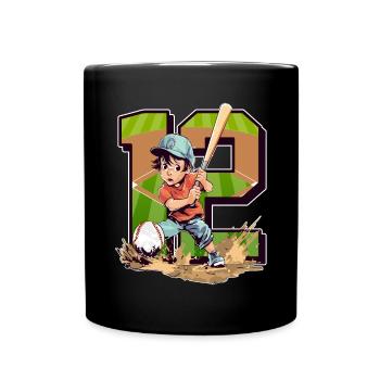 Baseball Birthday - 12 years old boy - 12. - Full Colour Mug - black - Front