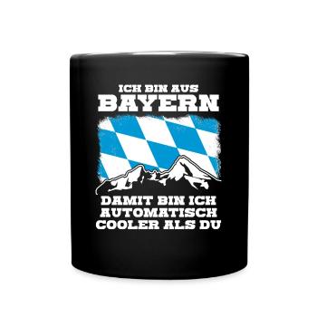Bayern Flagge - Tasse einfarbig - Schwarz - Vorne
