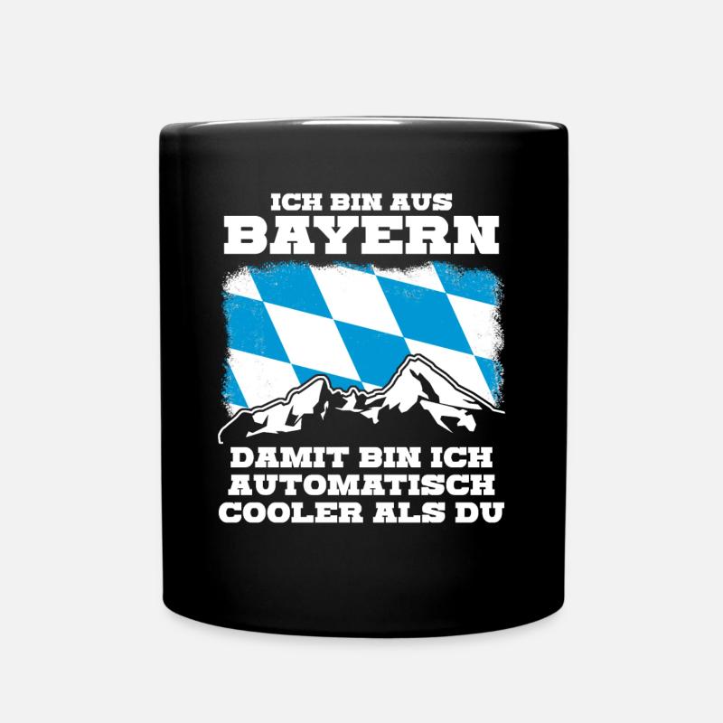 Bayern Flagge - Tasse einfarbig - Schwarz