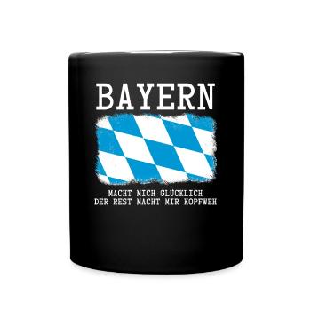 Bayern Spruch - Tasse einfarbig - Schwarz - Vorne