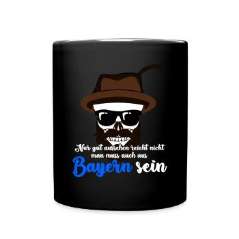 Bayern Hut - Tasse einfarbig - Schwarz - Vorne