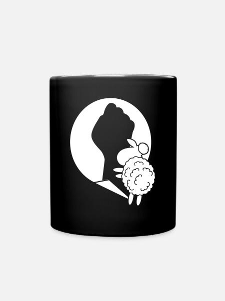 Schaf Faust Schafe - Tasse einfarbig - Schwarz