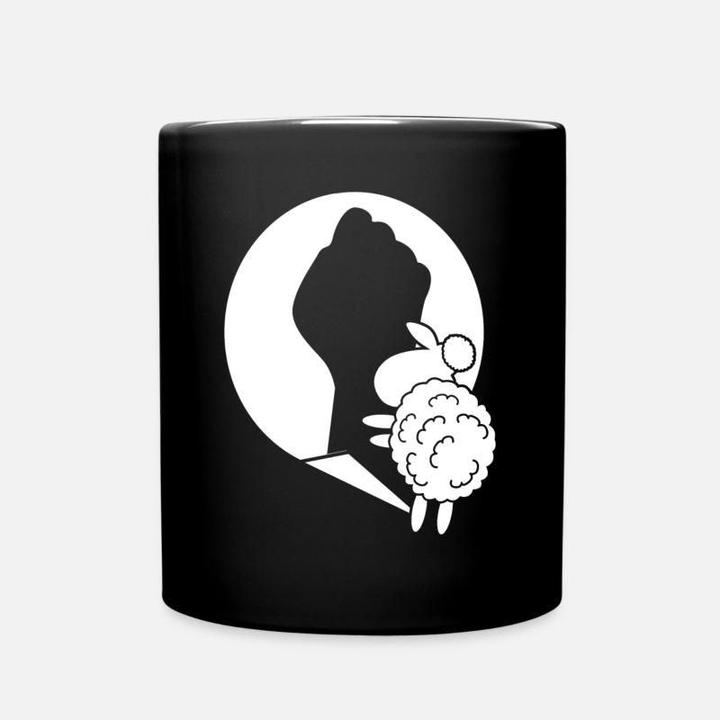 Schaf Faust Schafe - Tasse einfarbig - Schwarz