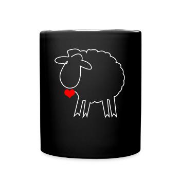 Schaf Schäfer Schafe - Tasse einfarbig - Schwarz - Vorne