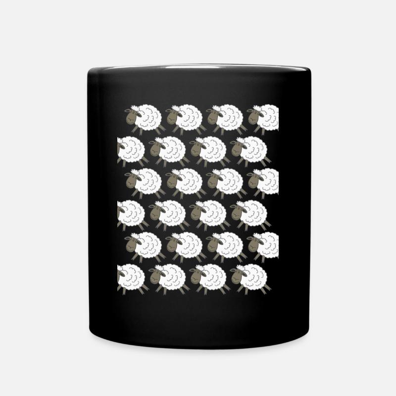 Schafe Schaf - Tasse einfarbig - Schwarz