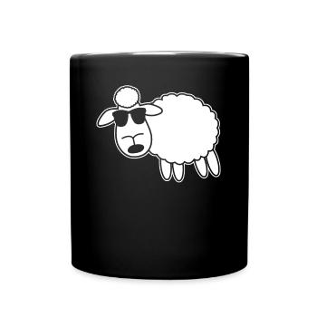Moutons avec des lunettes de soleil - Mug uni - noir - Devant