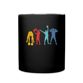 Kettlebell Workout Retro Fitness Gym - Tasse einfarbig - Schwarz - Vorne