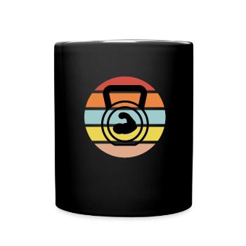 Kettlebell Workout Retro Fitness Gym - Tasse einfarbig - Schwarz - Vorne