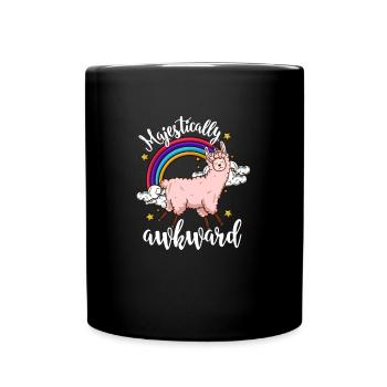 Llamacorn Majestically Awkward Llama Unicorn Gift - Tasse einfarbig - Schwarz - Vorne