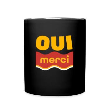 Oui Oui Merci - Full Colour Mug - black - Front
