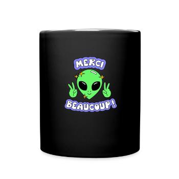 Oui Oui Merci - Full Colour Mug - black - Front