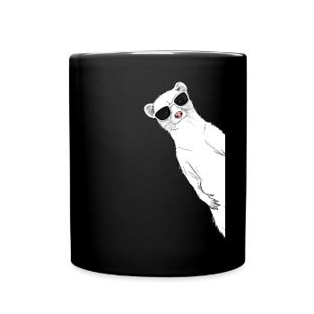 Cooles Frettchen mit Sonnenbrille Süßes Frettchen - Tasse einfarbig - Schwarz - Vorne