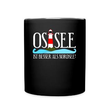 Ostsee Leuchtturm Ostseeküste - Tasse einfarbig - Schwarz - Vorne
