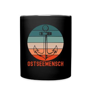 Ostseeküste Ostseemensch Ostsee - Tasse einfarbig - Schwarz - Vorne