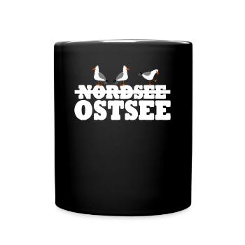 Ostseeküste Möwen Ostsee - Tasse einfarbig - Schwarz - Vorne