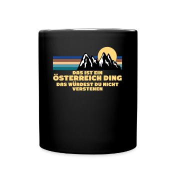 Österreich Spruch Österreicher - Tasse einfarbig - Schwarz - Vorne
