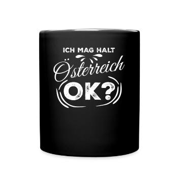 Österreich Urlaub - Tasse einfarbig - Schwarz - Vorne