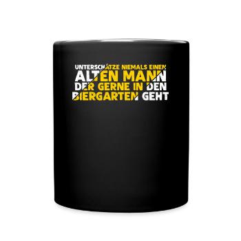 Biergarten Bier Bierfest - Tasse einfarbig - Schwarz - Vorne