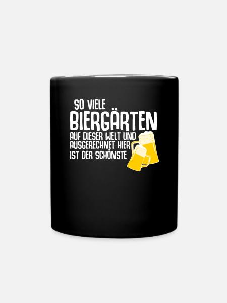 Der schönste Biergarten - Tasse einfarbig - Schwarz