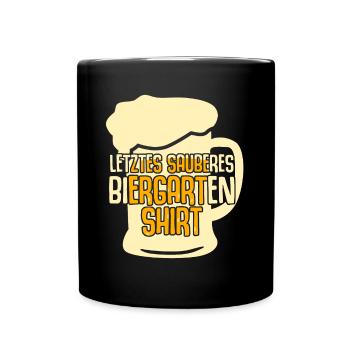 Biergarten - Tasse einfarbig - Schwarz - Vorne