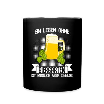 Biergarten Biertrinker Bier Bierkrüge - Tasse einfarbig - Schwarz - Vorne