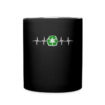 Recycle Reuse Renew Rethink Wind Turbine - Wind - Full Colour Mug - black - Front