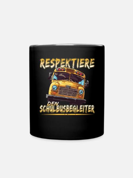 Schulbuswärter - Schulbusfahrer - Tasse einfarbig - Schwarz