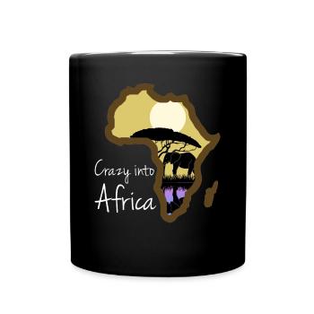 Africa Holiday Safari Elephant African - Full Colour Mug - black - Front