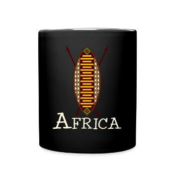 Afrique bouclier africain - Mug uni - noir - Devant