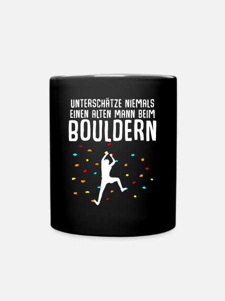 Bouldern Klettern - Tasse einfarbig - Schwarz
