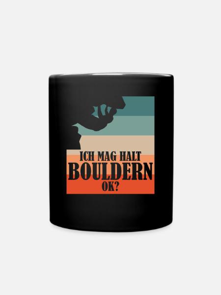 Bouldern Kletterer Klettern - Tasse einfarbig - Schwarz
