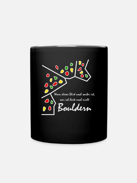 Bouldern Kletterwand Klettern - Tasse einfarbig - Schwarz