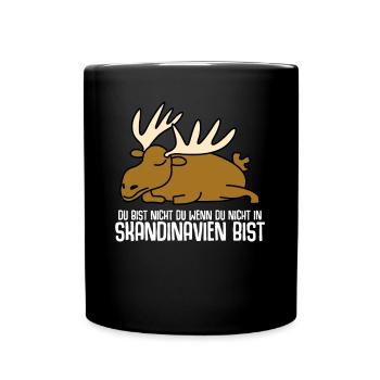 Skandinavien Elch - Tasse einfarbig - Schwarz - Vorne