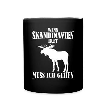 Skandinavien Elch Norwegen - Tasse einfarbig - Schwarz - Vorne
