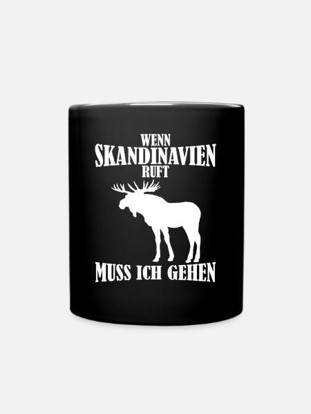 Skandinavien Elch Norwegen - Tasse einfarbig - Schwarz