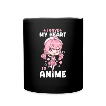 I Gave My Heart To Anime I Manga Kawaii Otaku - Tasse einfarbig - Schwarz - Vorne