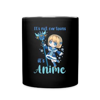 It's Not Cartoons It' Anime I Chibi Kawaii Otaku - Full Colour Mug - black - Front