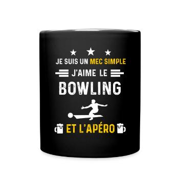 apéro bowling mec simple cadeau apéro - Mug uni - noir - Devant