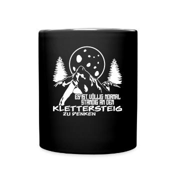 Klettersteig Berge Wandern Bergwandern - Tasse einfarbig - Schwarz - Vorne