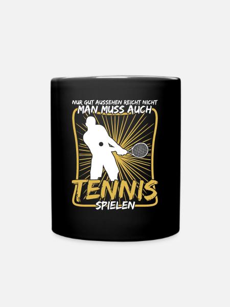 Tennis Tennisspieler Tennisspiel - Tasse einfarbig - Schwarz